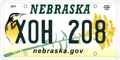 NE license plate XOH208