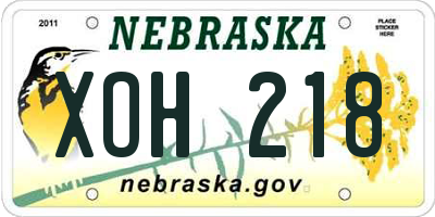 NE license plate XOH218