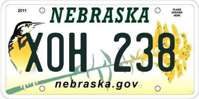 NE license plate XOH238