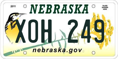 NE license plate XOH249