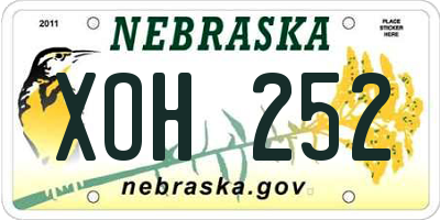NE license plate XOH252
