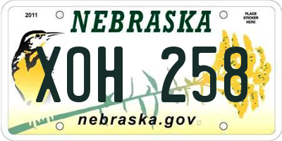 NE license plate XOH258