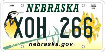NE license plate XOH266