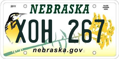 NE license plate XOH267