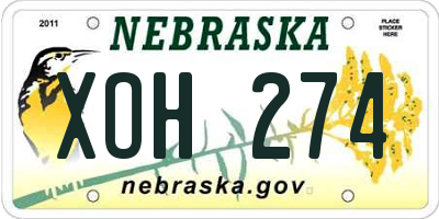 NE license plate XOH274