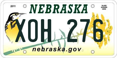 NE license plate XOH276