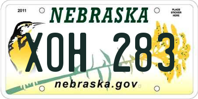 NE license plate XOH283