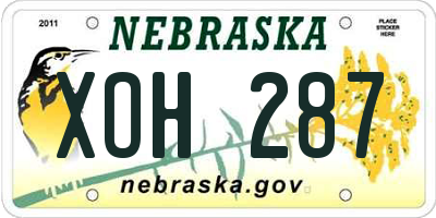 NE license plate XOH287