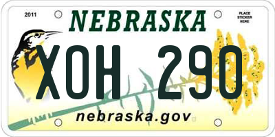 NE license plate XOH290