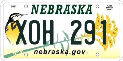 NE license plate XOH291