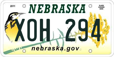 NE license plate XOH294