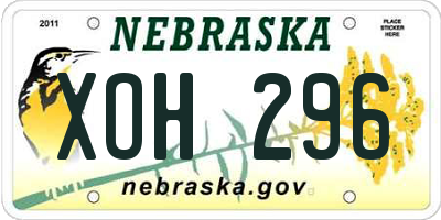 NE license plate XOH296