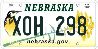 NE license plate XOH298