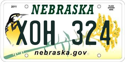 NE license plate XOH324