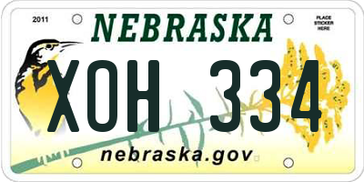 NE license plate XOH334