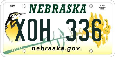 NE license plate XOH336