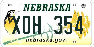 NE license plate XOH354