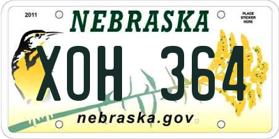 NE license plate XOH364