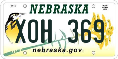 NE license plate XOH369