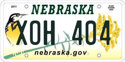 NE license plate XOH404