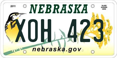 NE license plate XOH423