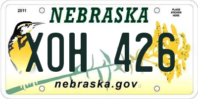 NE license plate XOH426