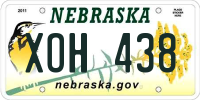 NE license plate XOH438