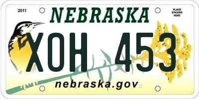 NE license plate XOH453