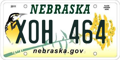 NE license plate XOH464