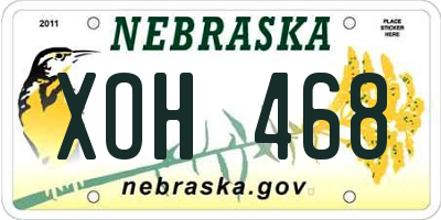 NE license plate XOH468