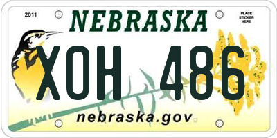 NE license plate XOH486