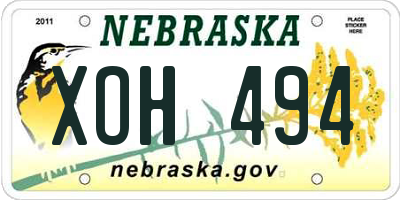 NE license plate XOH494