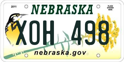 NE license plate XOH498