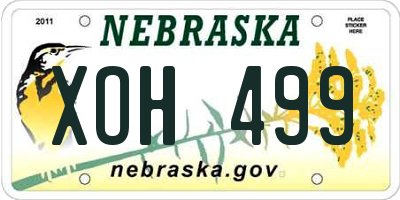 NE license plate XOH499