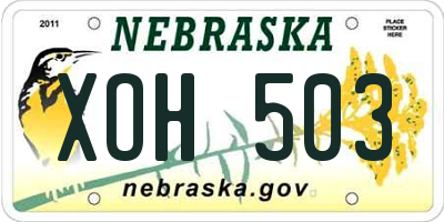 NE license plate XOH503