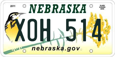 NE license plate XOH514