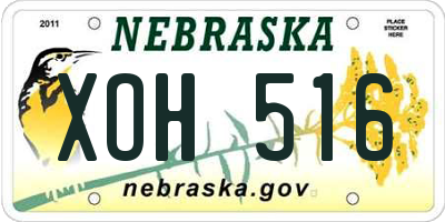 NE license plate XOH516
