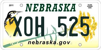 NE license plate XOH525