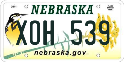 NE license plate XOH539