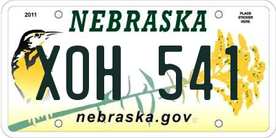 NE license plate XOH541