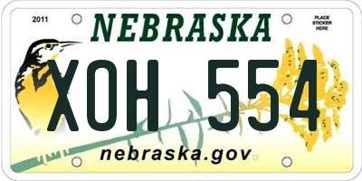 NE license plate XOH554