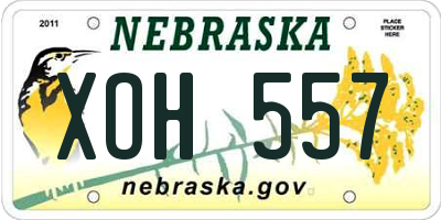NE license plate XOH557