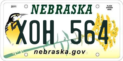 NE license plate XOH564