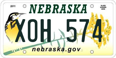 NE license plate XOH574