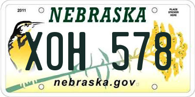 NE license plate XOH578