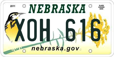 NE license plate XOH616