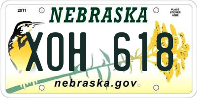 NE license plate XOH618