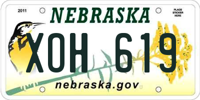NE license plate XOH619