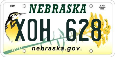 NE license plate XOH628