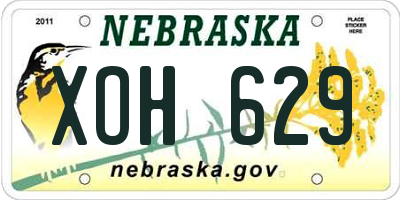 NE license plate XOH629